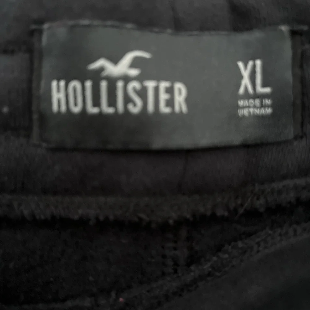 Hollister Jogger Sweatpants Mens XL Zip Pocket Elastic Waist Drawstring Black